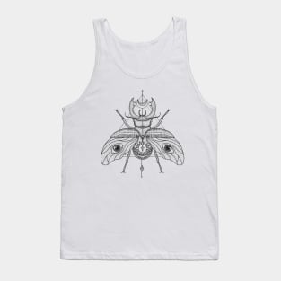 Black and White Beetle Illustration Tank Top